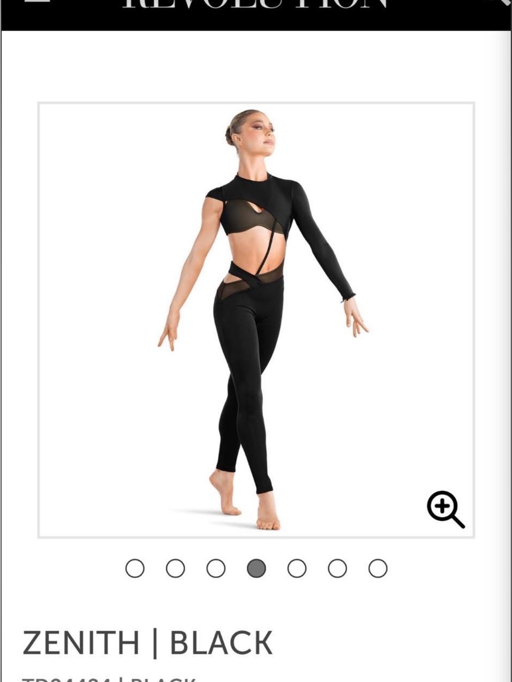 Revolution Zenith Black Dance Costume - child large